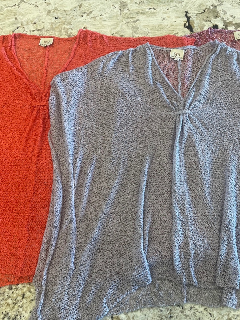 LA BLEND Lot of 3 M Oversized Open Weave Lightweight Summer Spring Airy Sweaters